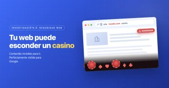 Ilustración de una web legítima con contenido de casino oculto, detectable con una búsqueda site: en Google